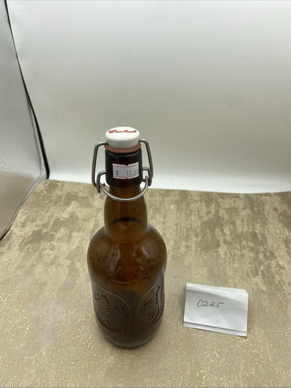 Vtg Grolsch Lager 16 Oz .5 L Liter Litre Brown Glass Beer Bottle Ceramic Cap